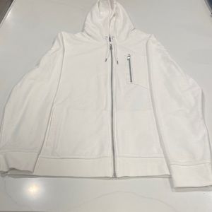 White zip up sweater